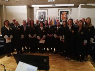 Los nuevos magistrados con miembros de la Sala de Gobierno del alto tribunal madrileño